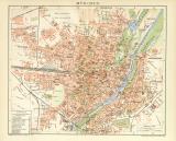 München historischer Stadtplan Karte Lithographie...