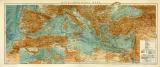 Mittelländisches Meer historische Landkarte Lithographie ca. 1911