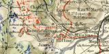 Die Kämpfe um Metz am 14. 16. und 18. August 1870 historische Militärkarte Lithographie ca. 1902