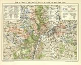 Die Kämpfe um Metz am 14. 16. und 18. August 1870 historische Militärkarte Lithographie ca. 1912