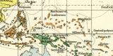 Die Verbreitung der Menschenrassen nach F. Müller und O. Peschel historische Landkarte Lithographie ca. 1912