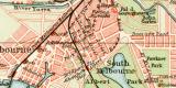 Melbourne historischer Stadtplan Karte Lithographie ca. 1905