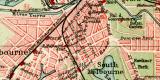 Melbourne Stadtplan Lithographie 1907 Original der Zeit