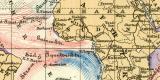 Meeresströmungen historische Landkarte Lithographie...