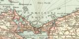 Mecklenburg und Pommern historische Landkarte Lithographie ca. 1902