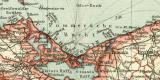 Mecklenburg & Pommern Karte Lithographie 1909...