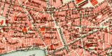 Marseille historischer Stadtplan Karte Lithographie ca. 1904