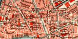 Marseille historischer Stadtplan Karte Lithographie ca. 1907