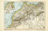 Marokko historische Landkarte Lithographie ca. 1902