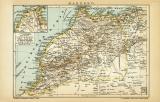 Marokko historische Landkarte Lithographie ca. 1904