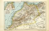 Marokko historische Landkarte Lithographie ca. 1907
