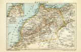 Marokko historische Landkarte Lithographie ca. 1910