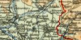 Industriegebiet Manchester Leeds Karte Lithographie 1910...