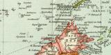 Malaiischer Archipel historische Landkarte Lithographie ca. 1902