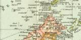 Malaiischer Archipel historische Landkarte Lithographie ca. 1907