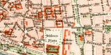 Mainz historischer Stadtplan Karte Lithographie ca. 1902