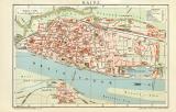 Mainz Stadtplan Lithographie 1902 Original der Zeit