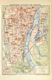 Magdeburg Altstadt und Werder historischer Stadtplan Karte Lithographie ca. 1902