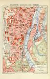 Magdeburg Altstadt und Werder historischer Stadtplan Karte Lithographie ca. 1904