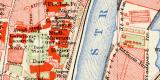 Magdeburg Altstadt und Werder historischer Stadtplan Karte Lithographie ca. 1904