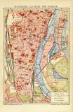 Magdeburg Altstadt und Werder historischer Stadtplan Karte Lithographie ca. 1907