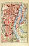 Magdeburg Altstadt und Werder historischer Stadtplan Karte Lithographie ca. 1910