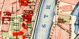 Magdeburg Altstadt und Werder historischer Stadtplan Karte Lithographie ca. 1910