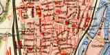 Magdeburg historischer Stadtplan Karte Lithographie ca. 1907