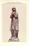 Trauernde Maria Holzstatue im Germanischen Nationalmuseum zu Nürnberg historische Bildtafel Chromolithographie ca. 1903