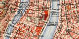 Lyon historischer Stadtplan Karte Lithographie ca. 1904
