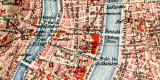 Lyon historischer Stadtplan Karte Lithographie ca. 1910
