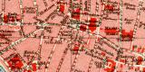 Lübeck historischer Stadtplan Karte Lithographie ca. 1908