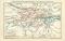 Londoner Untergrundbahnen und übriges Bahnnetz historische Landkarte Lithographie ca. 1902