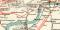 Londoner Untergrundbahnen und übriges Bahnnetz historische Landkarte Lithographie ca. 1902