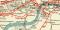 Londoner Untergrundbahnen und übriges Bahnnetz historische Landkarte Lithographie ca. 1908