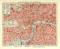 London City Westend Stadtplan Lithographie 1910 Original der Zeit