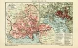 Kristiania historischer Stadtplan Karte Lithographie ca....