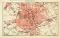 Krefeld historischer Stadtplan Karte Lithographie ca. 1909