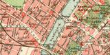 Kopenhagen historischer Stadtplan Karte Lithographie ca. 1911