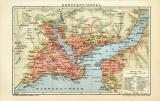 Konstantinopel historischer Stadtplan Karte Lithographie ca. 1902