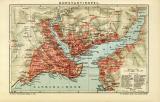 Konstantinopel historischer Stadtplan Karte Lithographie ca. 1907