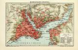 Konstantinopel historischer Stadtplan Karte Lithographie ca. 1911