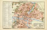 Königsberg historischer Stadtplan Karte Lithographie ca. 1904