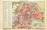 Königsberg Stadtplan Lithographie 1905 Original der...