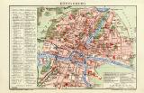 Königsberg Stadtplan Lithographie 1906 Original der...