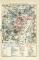 Die Schlacht von Königgrätz historische Militärkarte Lithographie ca. 1909