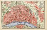 Köln historischer Stadtplan Karte Lithographie ca. 1906