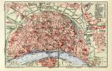 Köln historischer Stadtplan Karte Lithographie ca. 1911