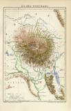 Kilimandscharo historische Landkarte Lithographie ca. 1899