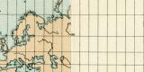 Kartenprojektionen historische Landkarte Lithographie ca. 1912